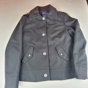 Faconnable Women Classic Pea coat Front Button Black Small